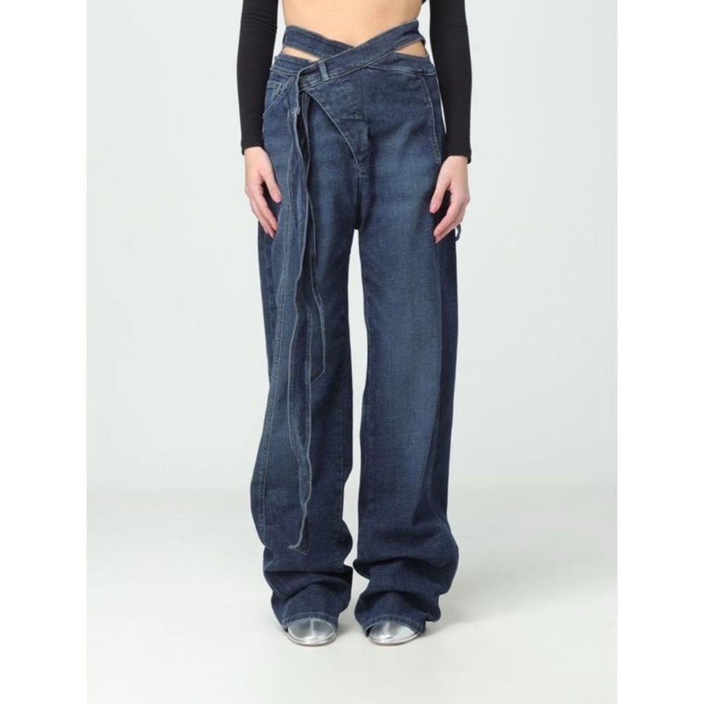 Ottolinger Wrap Jeans Medium Indigo Blue Denim Avant Garde Y2K Streetwear Runway - Picture 3 of 16